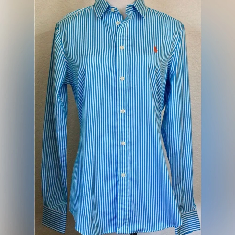 Ralph Lauren Blue Striped women’s Classic Fit
Blouse Shirt used once - Picture 2 of 11